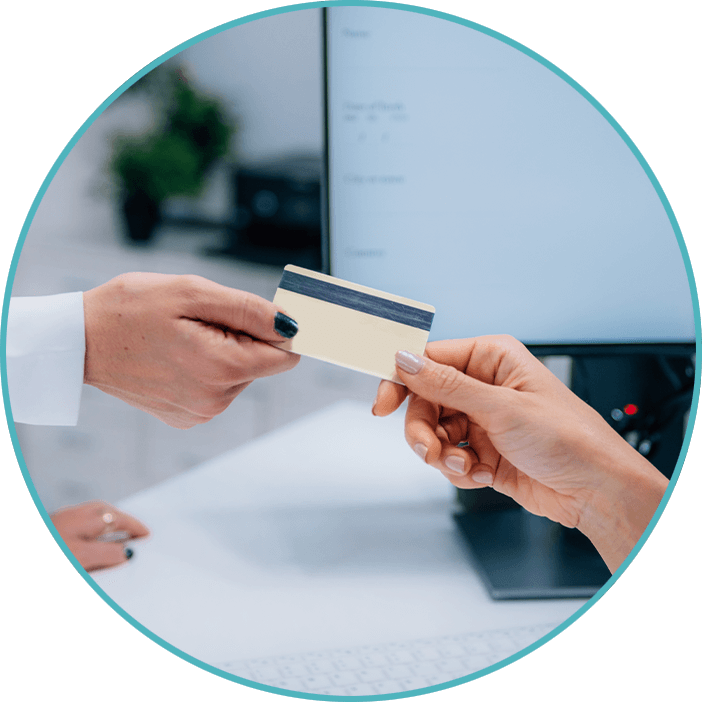 credit card being used at dentist