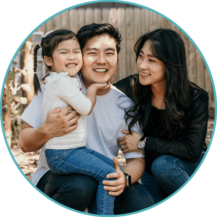 dr kelvin jung with wife and daughter